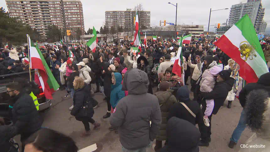 Iranian community protest in Richmond Hill