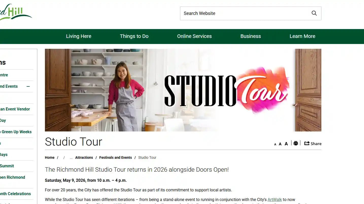 Richmond Hill Open Doors and Studio Tour 2026