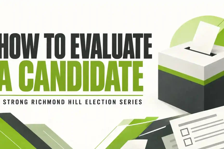 How to evaluate Richmond Hill municipal Candidates